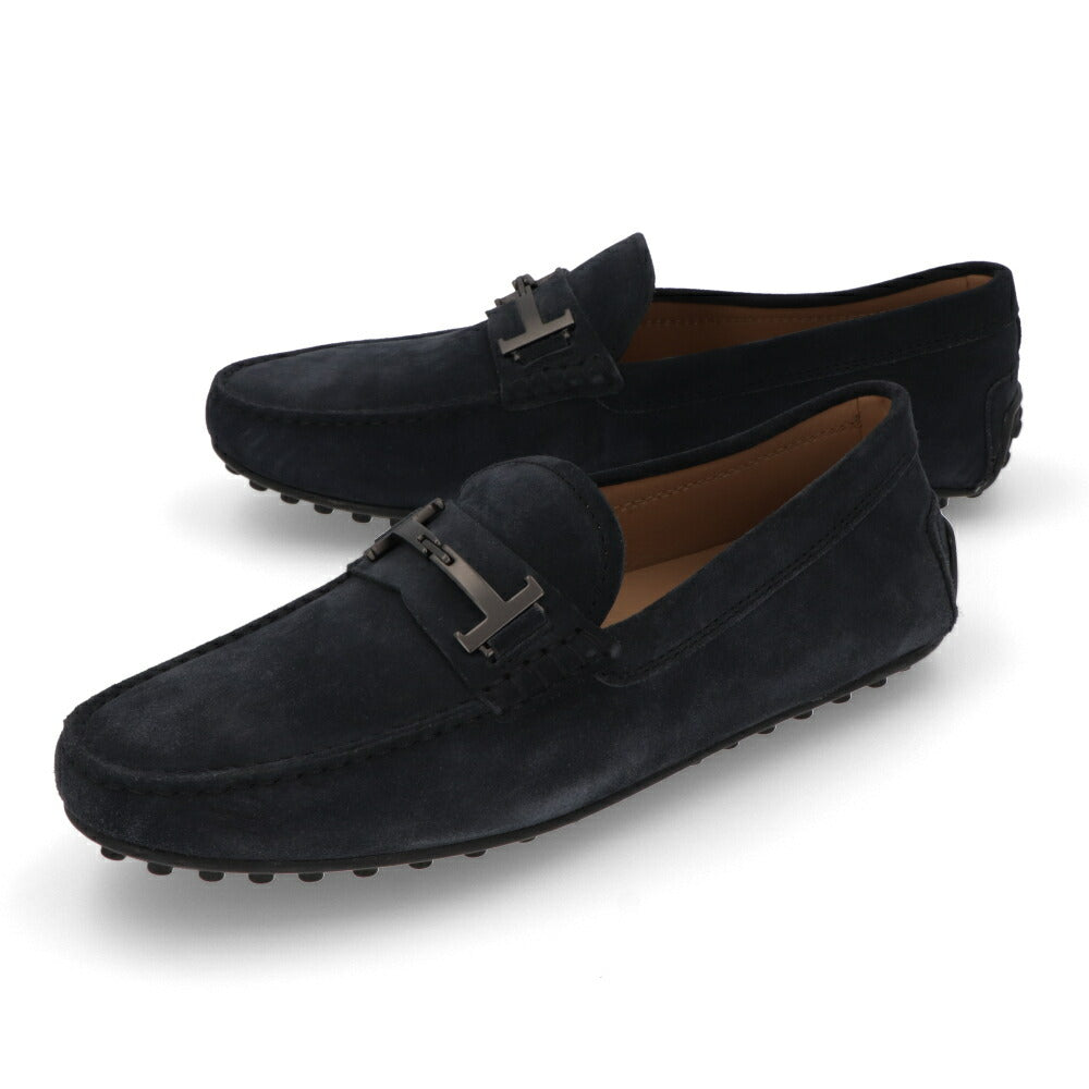 TOD'S ブラウン ネイビー ドライビングシューズ Tバックル ローファー XXM42C0HG70RE0