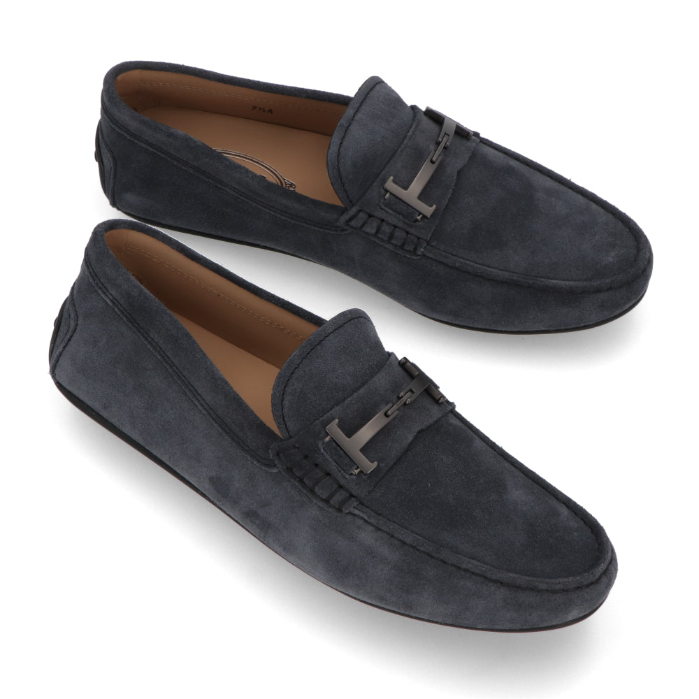 TOD'S ブラウン ネイビー ドライビングシューズ Tバックル ローファー XXM42C0HG70RE0