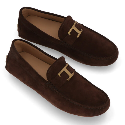 TOD'S ブラウン ベージュ ネイビー ドライビングシューズ Tロゴ ローファー XXM52K0GW61RE0