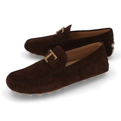 TOD'S ブラウン ベージュ ネイビー ドライビングシューズ Tロゴ ローファー XXM52K0GW61RE0