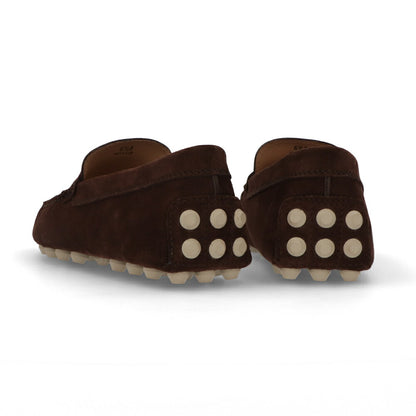 TOD'S ブラウン ベージュ ネイビー ドライビングシューズ Tロゴ ローファー XXM52K0GW61RE0