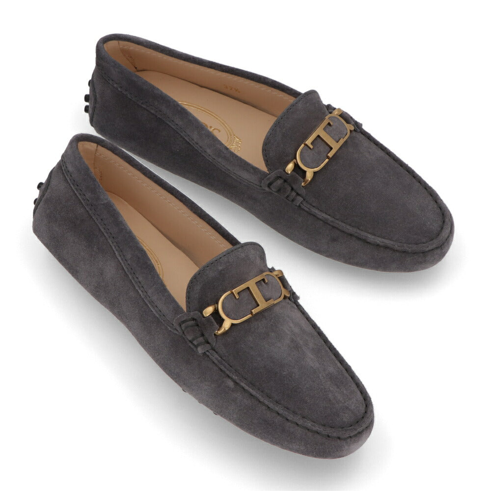 TOD'S グレー ベージュ スエード フラットシューズ ローファー ドライビングシューズ XXW00G0EX10RE0