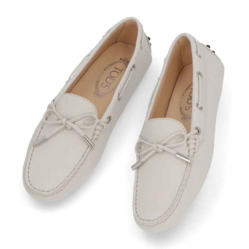 TOD'SCITY GOMMINO  ホワイト モカシン フラットシューズ ドライビングシューズ XXW0FW050305J1