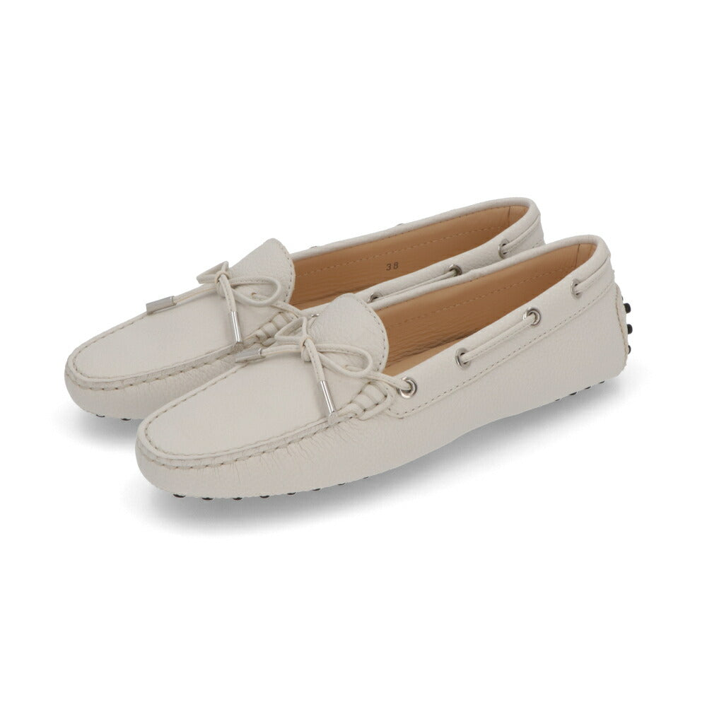 TOD'SCITY GOMMINO  ホワイト モカシン フラットシューズ ドライビングシューズ XXW0FW050305J1