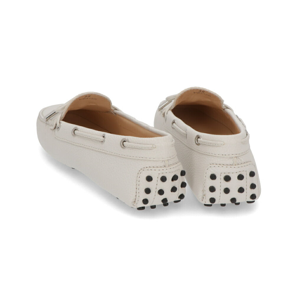 TOD'SCITY GOMMINO  ホワイト モカシン フラットシューズ ドライビングシューズ XXW0FW050305J1