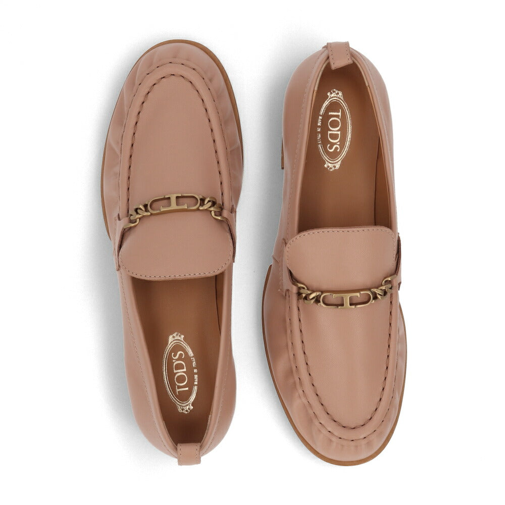 TOD'S ピンクベージュ ロゴ ローファー XXW19K0HC80SOM