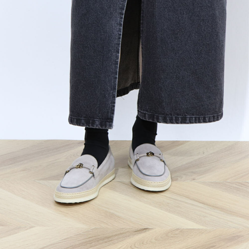 TOD'S エスパドリーユ グレー ベージュ エスパ ローファ XXW92K0HZ00D8W