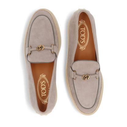 TOD'S エスパドリーユ グレー ベージュ エスパ ローファ XXW92K0HZ00D8W