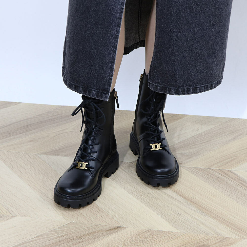 TOD'S ブーツ ブラック レースアップ ショートブーツ XXW08J0EY53RBT