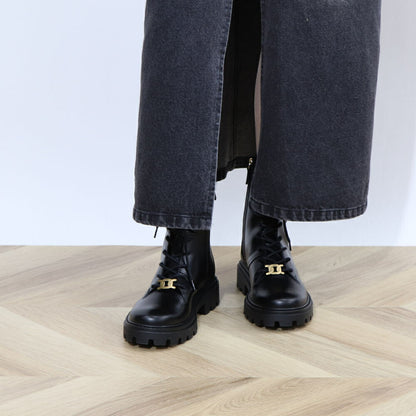 TOD'S ブーツ ブラック レースアップ ショートブーツ XXW08J0EY53RBT