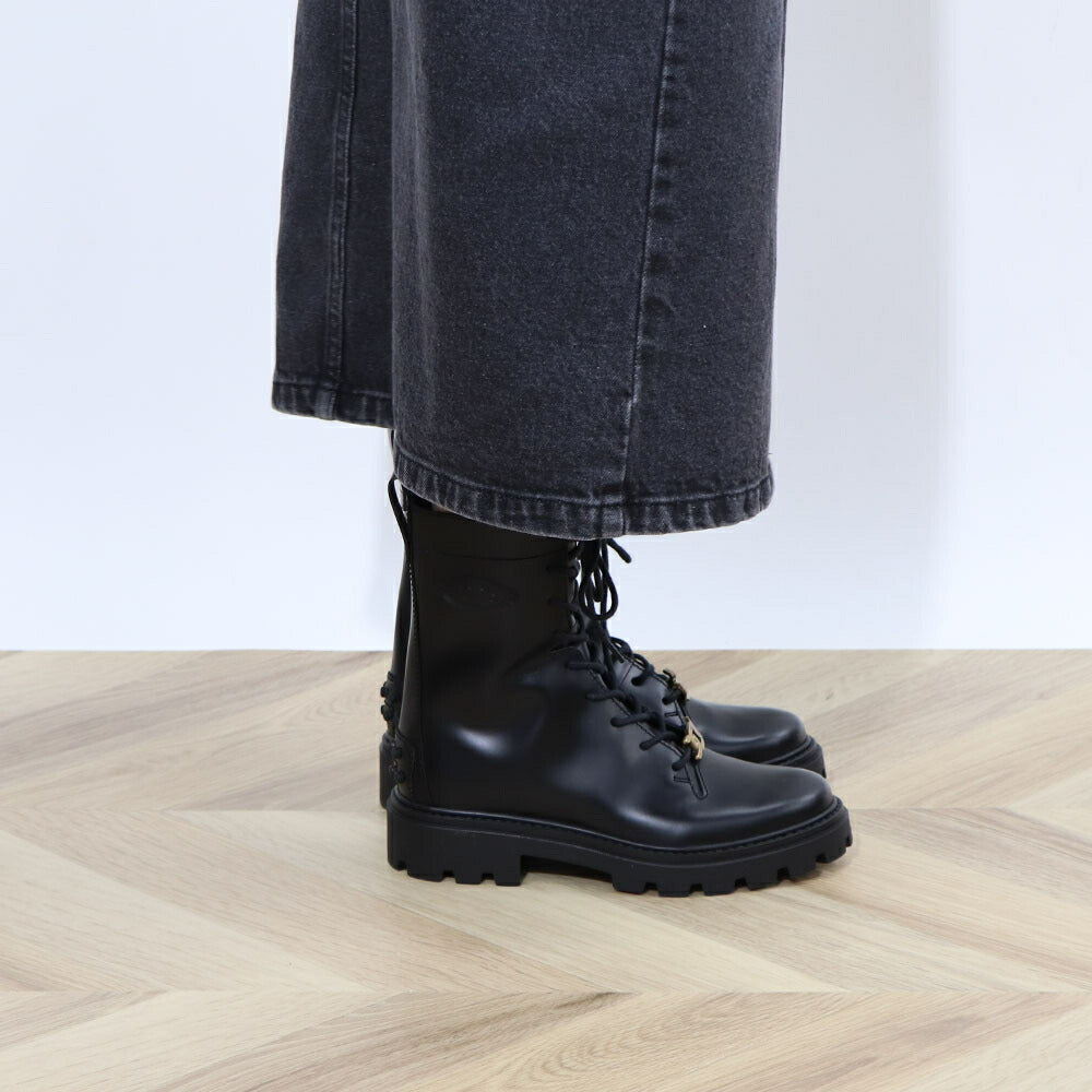 TOD'S ブーツ ブラック レースアップ ショートブーツ XXW08J0EY53RBT