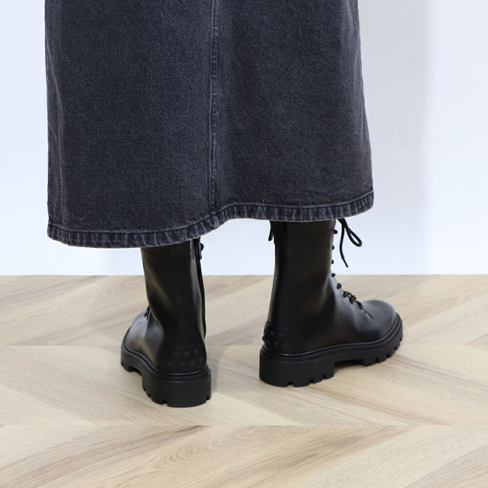 TOD'S ブーツ ブラック レースアップ ショートブーツ XXW08J0EY53RBT