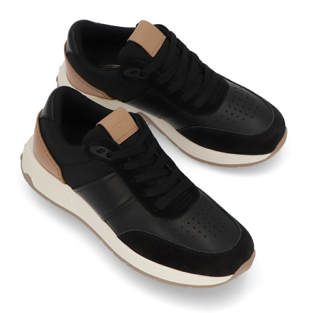 TOD'S スニーカー ブラック スムースカーフスキン レースアップ バイカラー ローカット XXM63K0GT80QHG