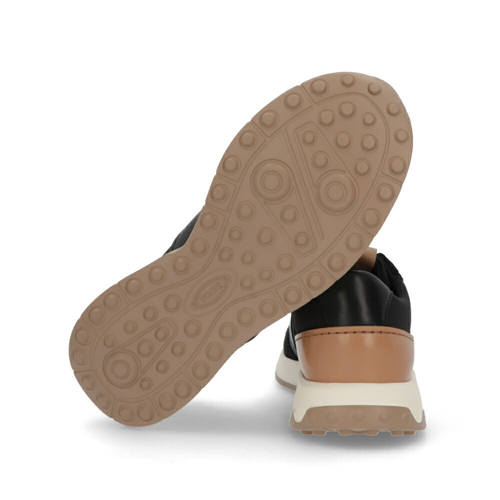 TOD'S スニーカー ブラック スムースカーフスキン レースアップ バイカラー ローカット XXM63K0GT80QHG