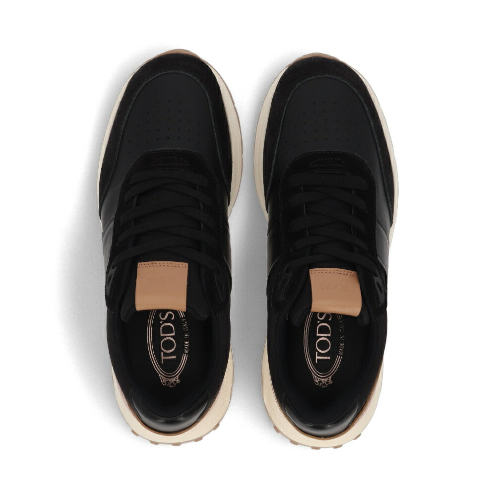 TOD'S スニーカー ブラック スムースカーフスキン レースアップ バイカラー ローカット XXM63K0GT80QHG