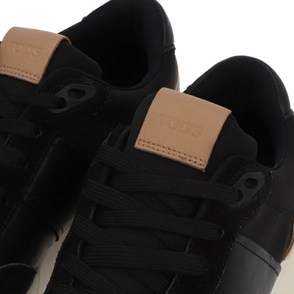 TOD'S スニーカー ブラック スムースカーフスキン レースアップ バイカラー ローカット XXM63K0GT80QHG