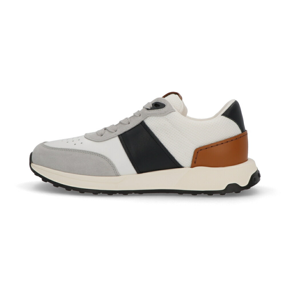 TOD'S トッズ  スニーカー ホワイト×グレー×ブラック メッシュ スムースレザー レースアップ スポーティ ローカット XXM63K0GT80T93