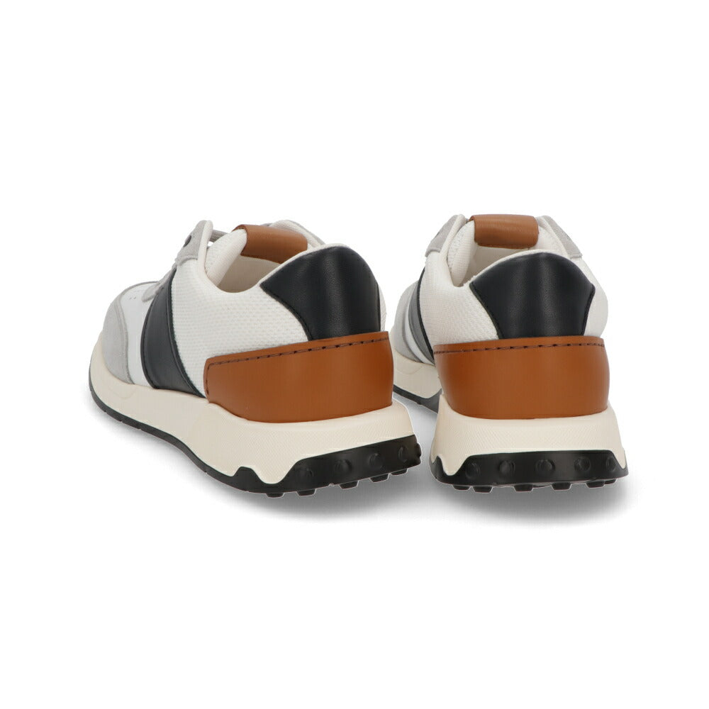 TOD'S トッズ  スニーカー ホワイト×グレー×ブラック メッシュ スムースレザー レースアップ スポーティ ローカット XXM63K0GT80T93