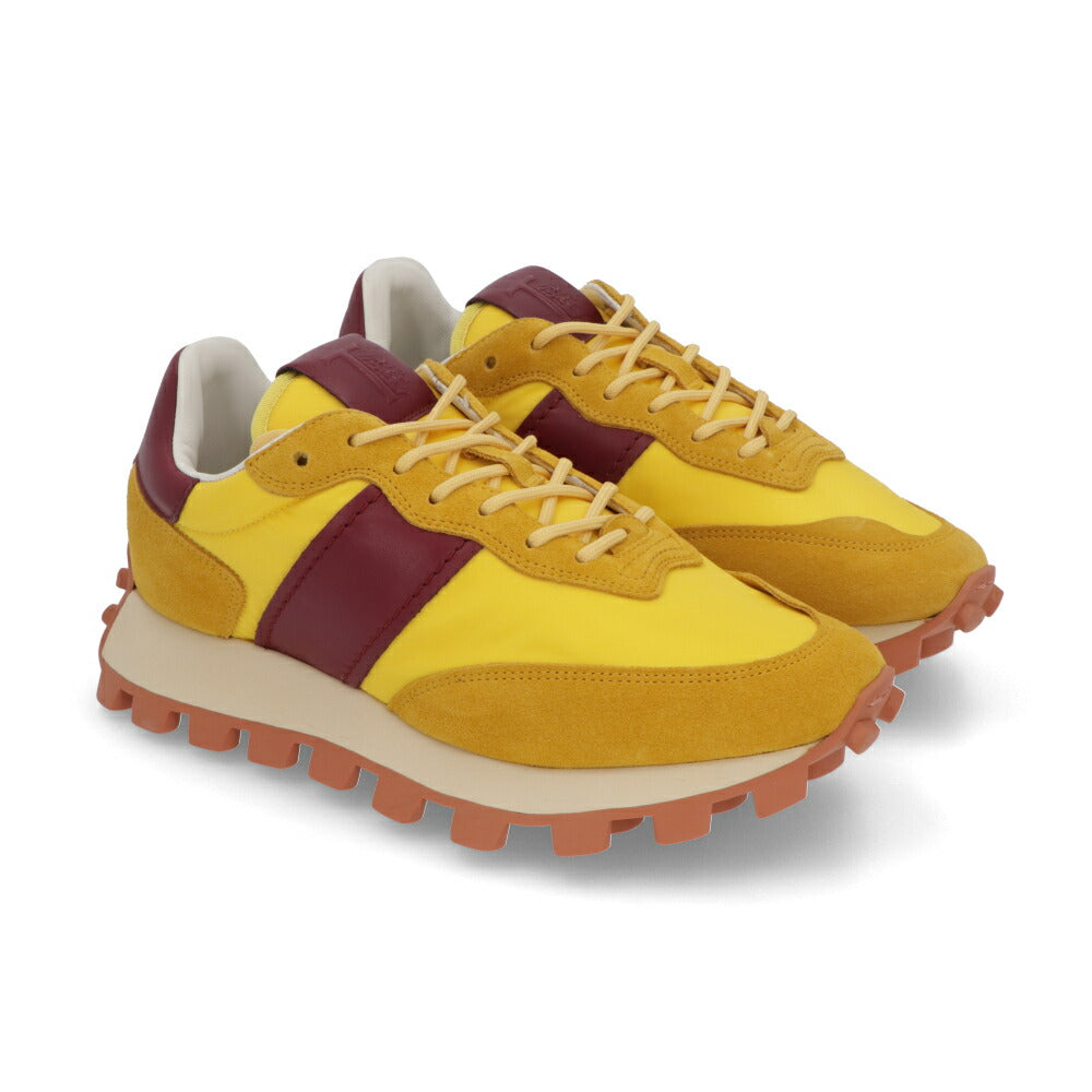 TOD'S スニーカー  イエロー×ボルドー レースアップ ローカット XXW25K0FL90PQ4