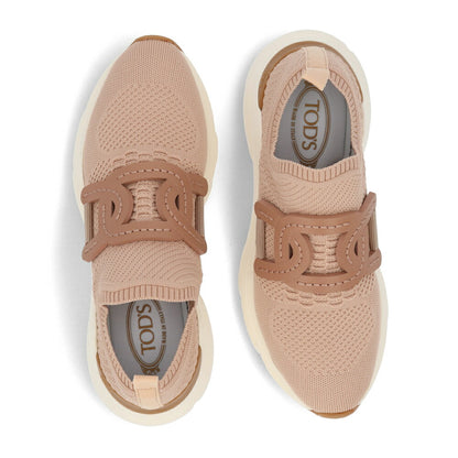 TOD'S スニーカー ベージュ ニット ロゴ XXW54C0EM60SKM