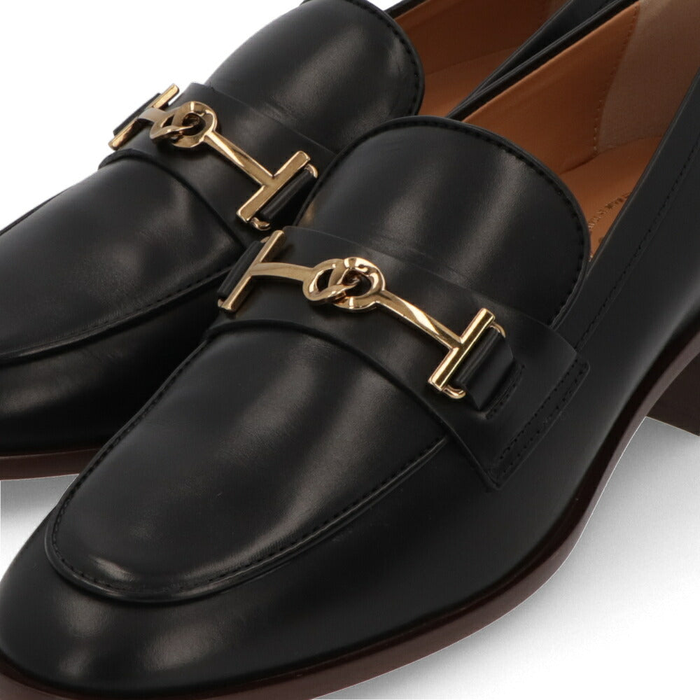 TOD'S レザーシューズ ブラック ブラウン カーフスキン ビットローファー ダブルT ローファー XXW28K0HP50NF5