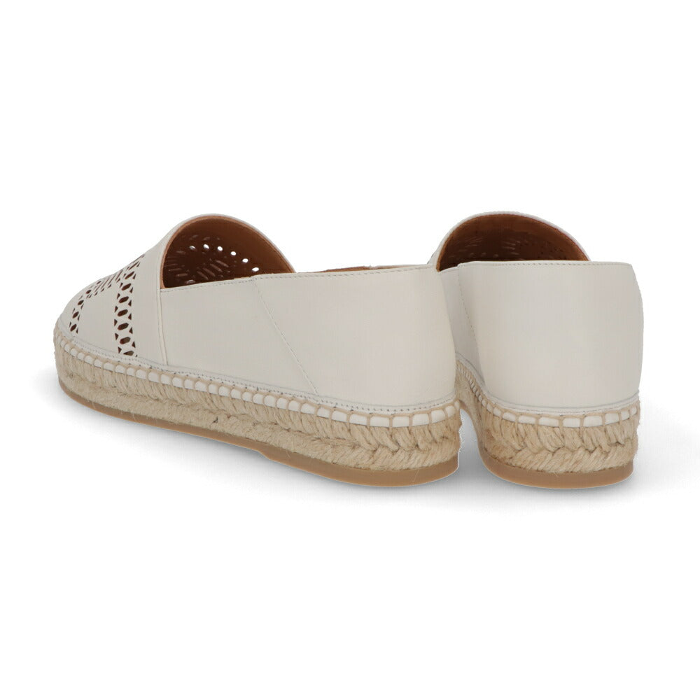TOD'S ホワイト カーフレザー 穴あき加工 スリッポン XXW08L0IE30MID