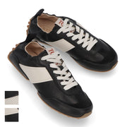 TOD'S スニーカー ブラック オフホワイト レザー レザースニーカー フラット XXW05L0HZ70K1E