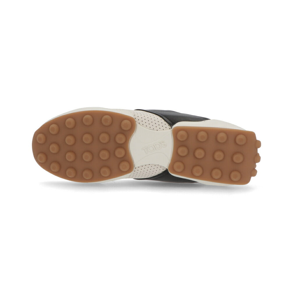 TOD'S スニーカー ブラック オフホワイト レザー レザースニーカー フラット XXW05L0HZ70K1E