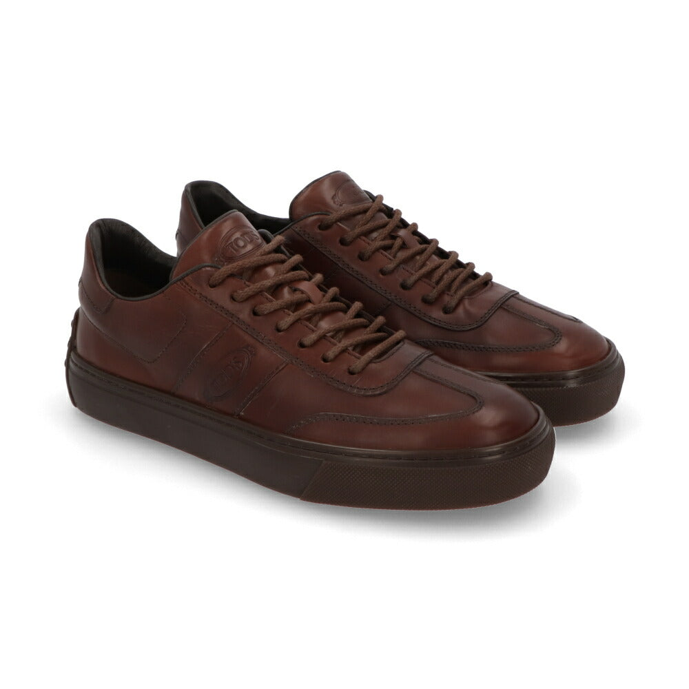 【最終値下げ】tod's 靴　ダーク ブラウン　トッズ 茶 santoni TOD'S トッズ スニーカー ブラック ブラウン カーフスキン レザー