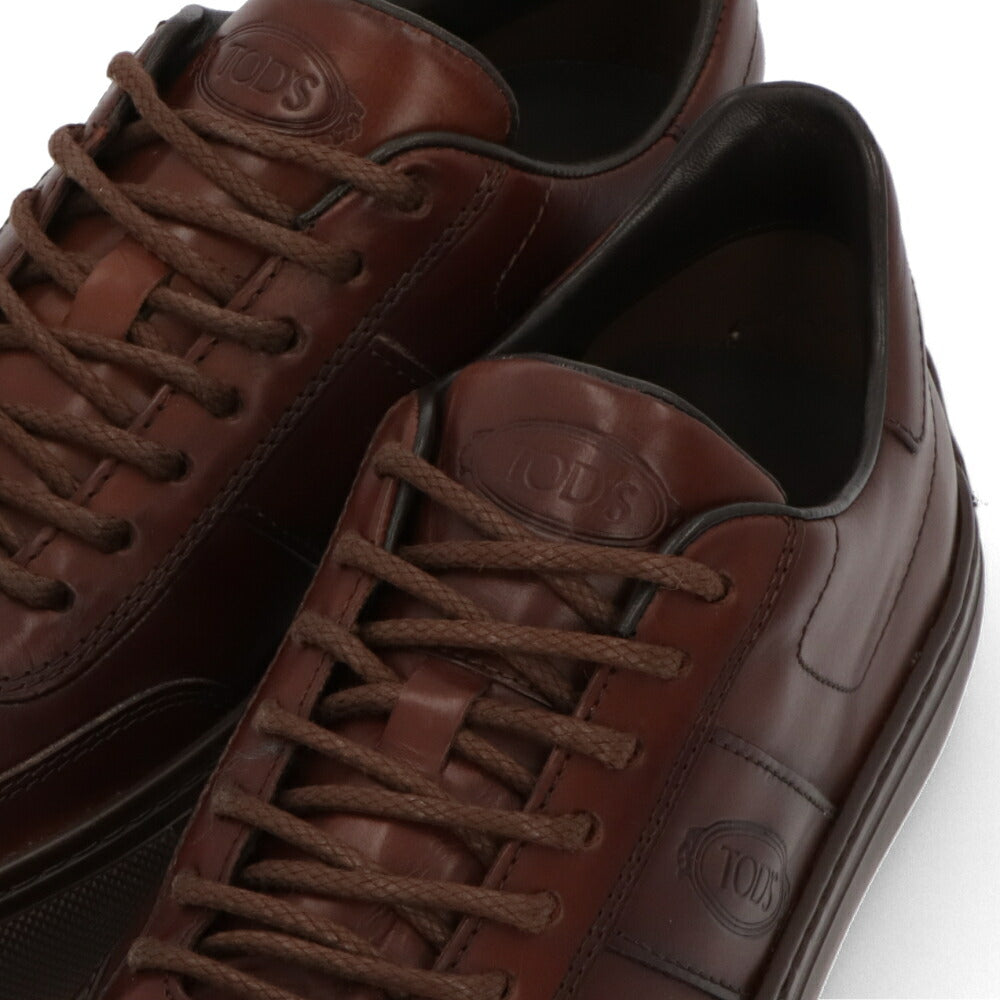 TOD'S スニーカー ブラック ブラウン カーフスキン レザー レースアップ ローカット XXM03E0GC50S96