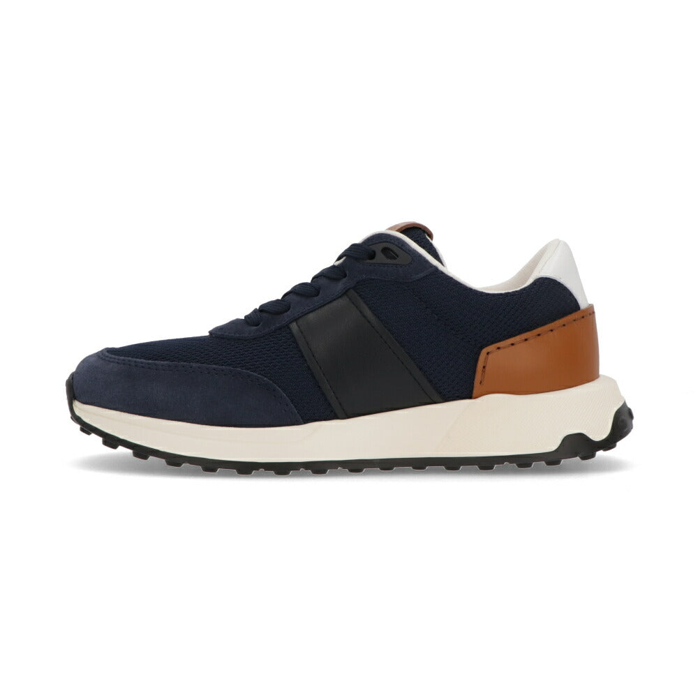 TOD'S スニーカー ネイビー スムースカーフスキン バイカラー レースアップ スポーティ ローカット XXM63K0GT70T91