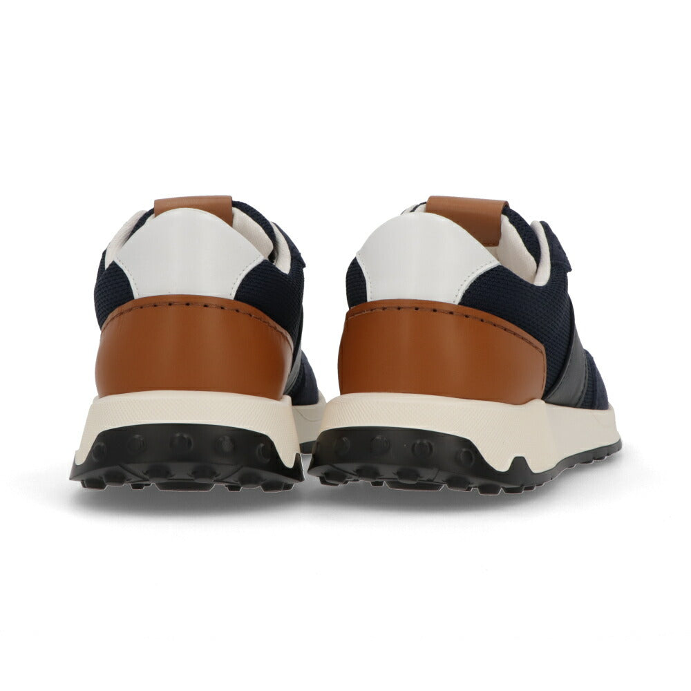 TOD'S スニーカー ネイビー スムースカーフスキン バイカラー レースアップ スポーティ ローカット XXM63K0GT70T91
