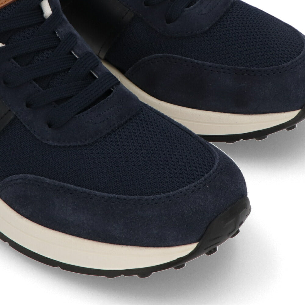 TOD'S スニーカー ネイビー スムースカーフスキン バイカラー レースアップ スポーティ ローカット XXM63K0GT70T91