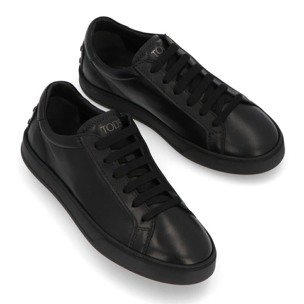 TOD'S スニーカー  ブラック レザースニーカー シンプル ローカット XXM04L0HZ40JUS