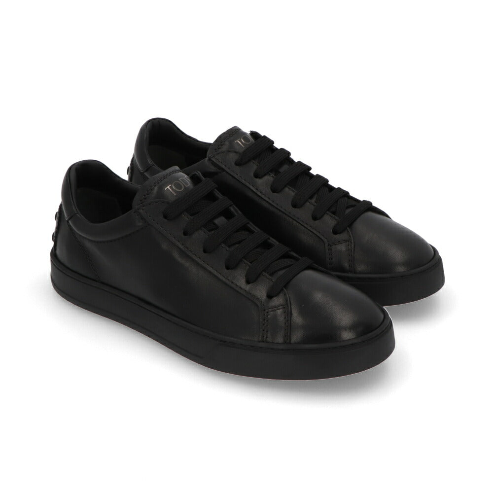TOD'S スニーカー  ブラック レザースニーカー シンプル ローカット XXM04L0HZ40JUS