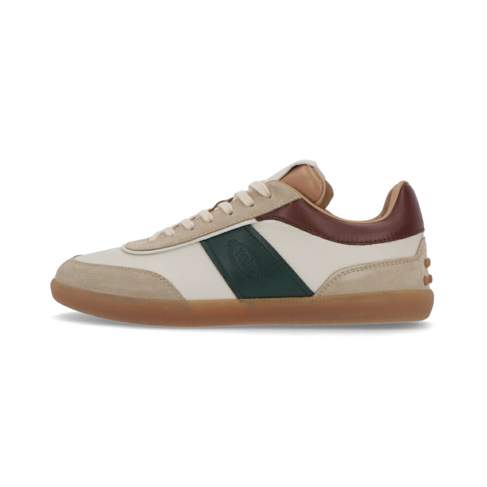 TOD'S トッズ  スニーカー ホワイト×グリーン×ボルドー スエード スムースレザー レースアップ バイカラー ローカット XXM68C0DP30IRA