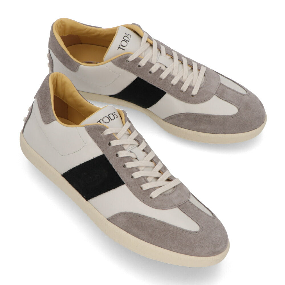 TOD'S スニーカー グレー スムースカーフスキン バイカラー ローカット XXM68C0GC50IRA