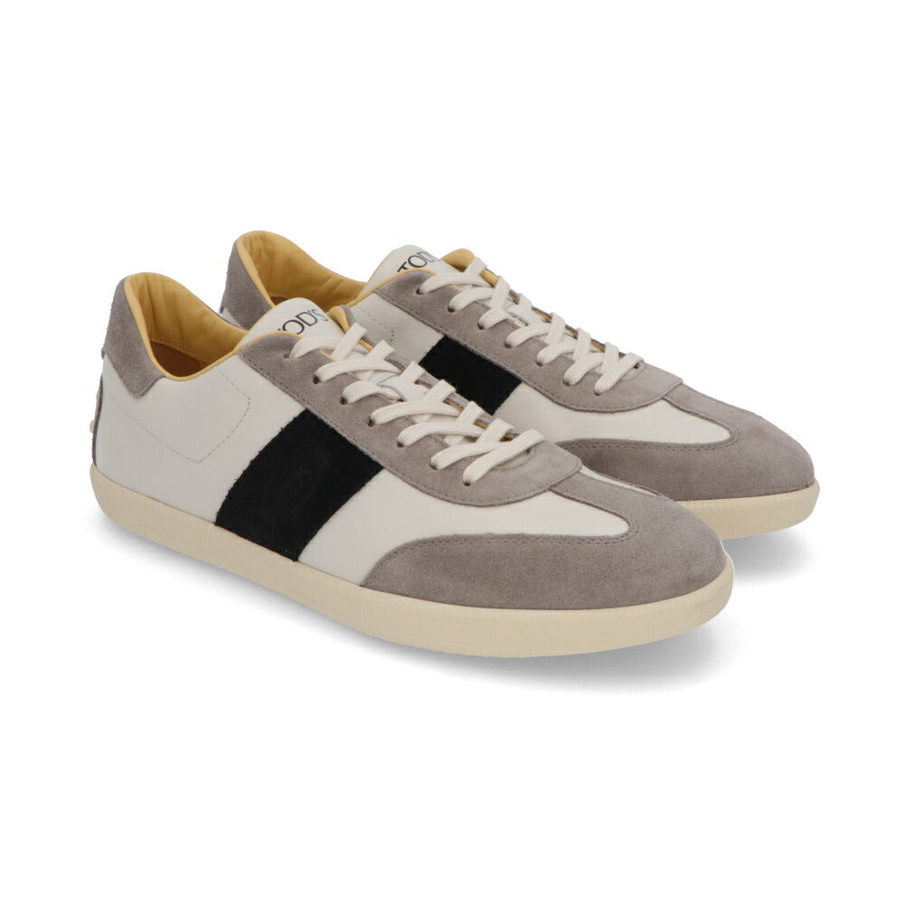 TOD'S スニーカー グレー スムースカーフスキン バイカラー ローカット XXM68C0GC50IRA