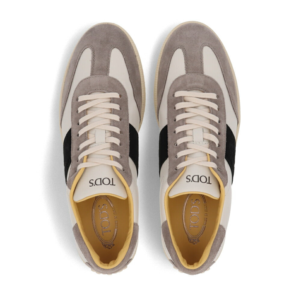 TOD'S スニーカー グレー スムースカーフスキン バイカラー ローカット XXM68C0GC50IRA