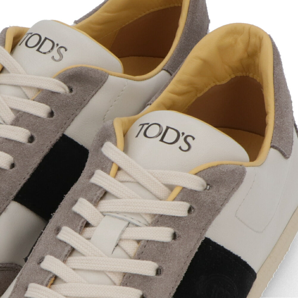 TOD'S スニーカー グレー スムースカーフスキン バイカラー ローカット XXM68C0GC50IRA