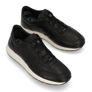 TOD'S トッズ  スニーカー ブラック カーフスキン フラットシューズ ドローストロング ローカット XXM79K0IP50THC