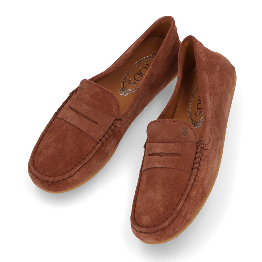TOD'S ブラウン ライトブラウン スエードカーフスキン ローファー モカシン フラットシューズ XXW10L00010RE0