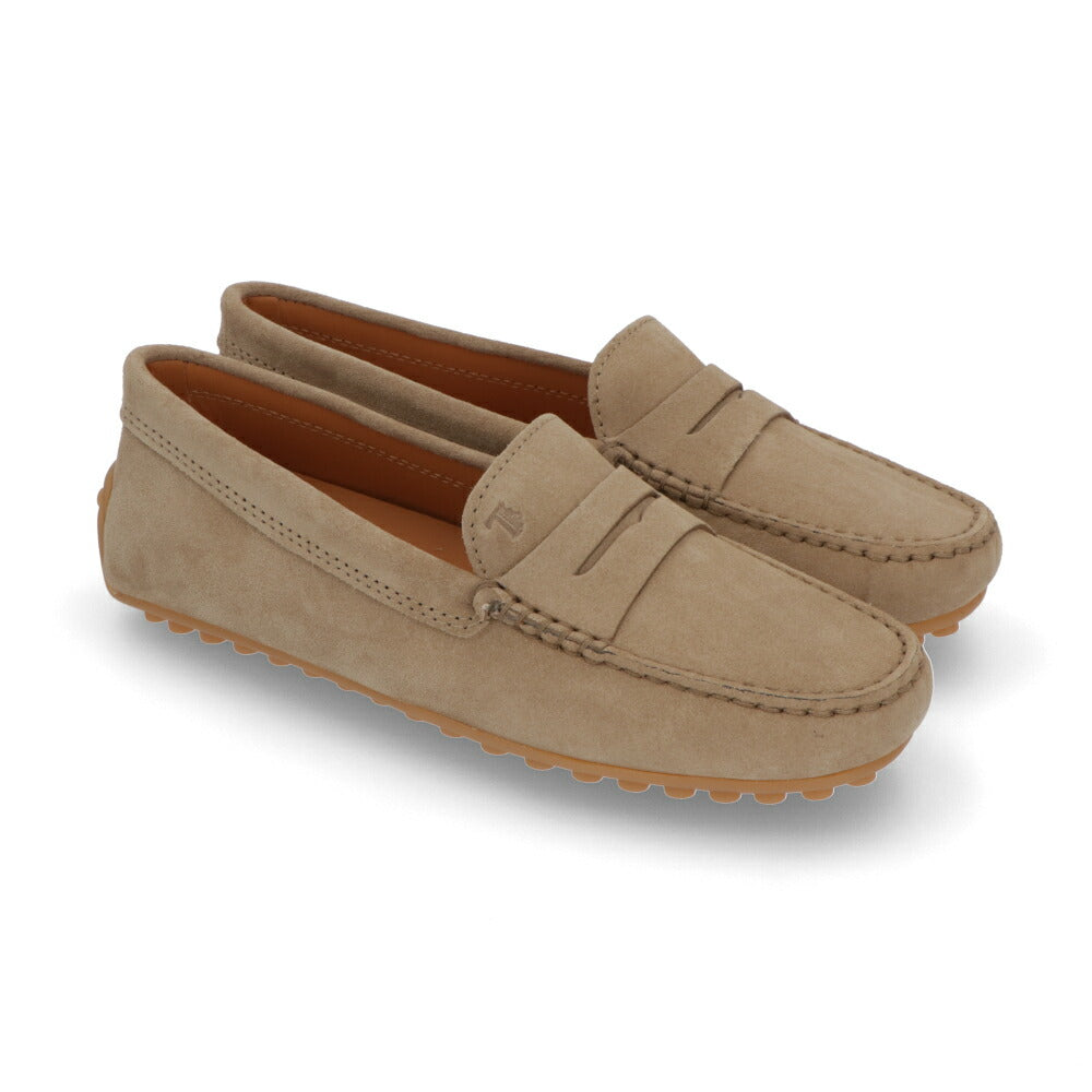 TOD'S ブラウン ライトブラウン スエードカーフスキン ローファー モカシン フラットシューズ XXW10L00010RE0