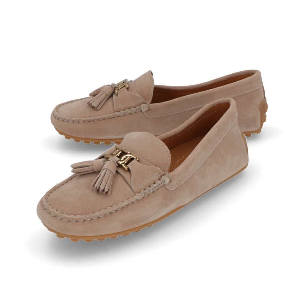 TOD'S ピンクベージュ スエード モカシン フラットシューズ XXW10L0ID50M8W