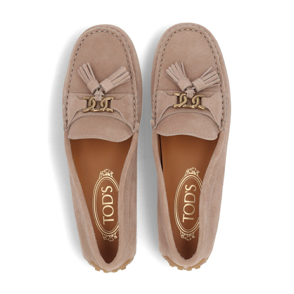TOD'S トッズ  ピンクベージュ スエード モカシン フラットシューズ XXW10L0ID50M8W