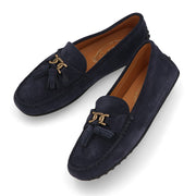 TOD'S GOMMINO ネイビー スエード ローファー フラットシューズ XXW10L0ID50RE0