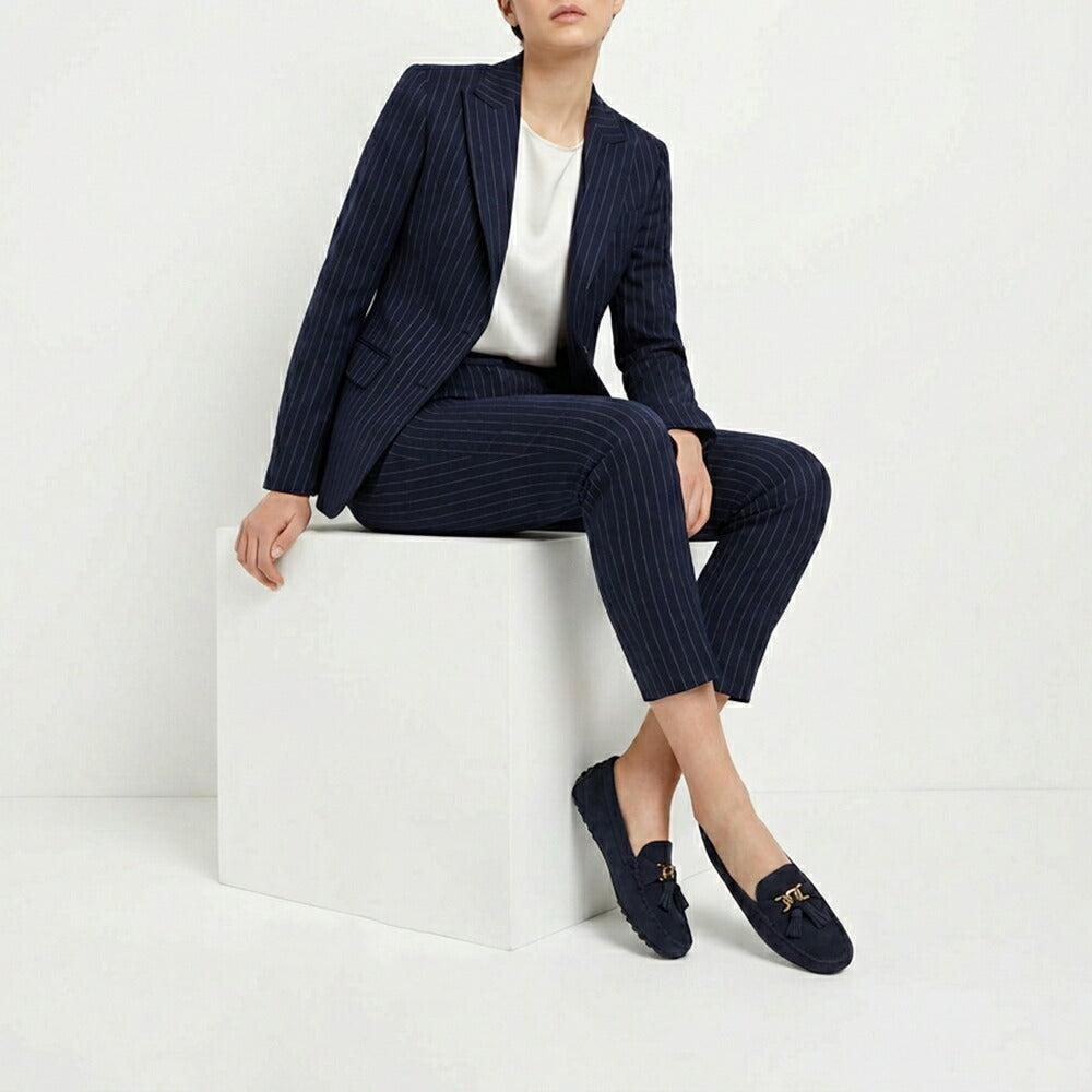 TOD'S GOMMINO ネイビー スエード ローファー フラットシューズ XXW10L0ID50RE0