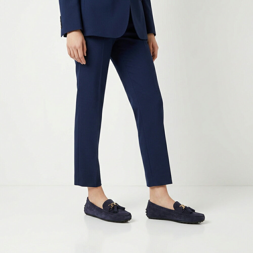 TOD'S GOMMINO ネイビー スエード ローファー フラットシューズ XXW10L0ID50RE0