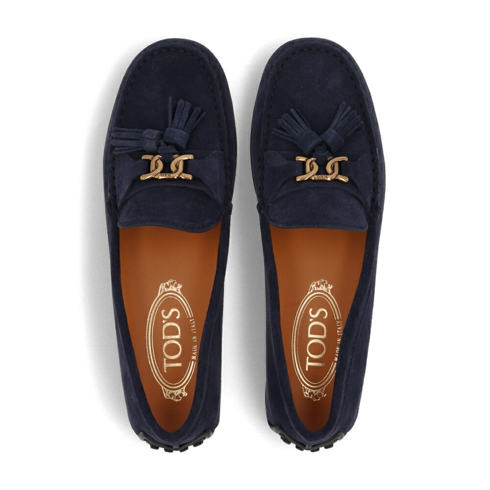 TOD'S GOMMINO ネイビー スエード ローファー フラットシューズ XXW10L0ID50RE0