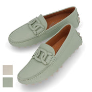 TOD'S GOMMINO オフホワイト ミント フラットシューズ モカシン XXW52K0IH00N6M